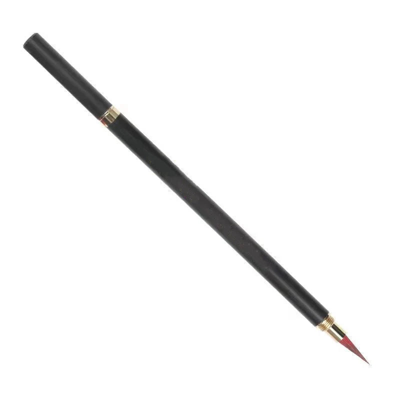 1Pc Luxurious Wooden Handle Calligraphy Brush Red Weasel Hair Painting Brush Pen Wool Hair Regular Script Chinese Writing Brush