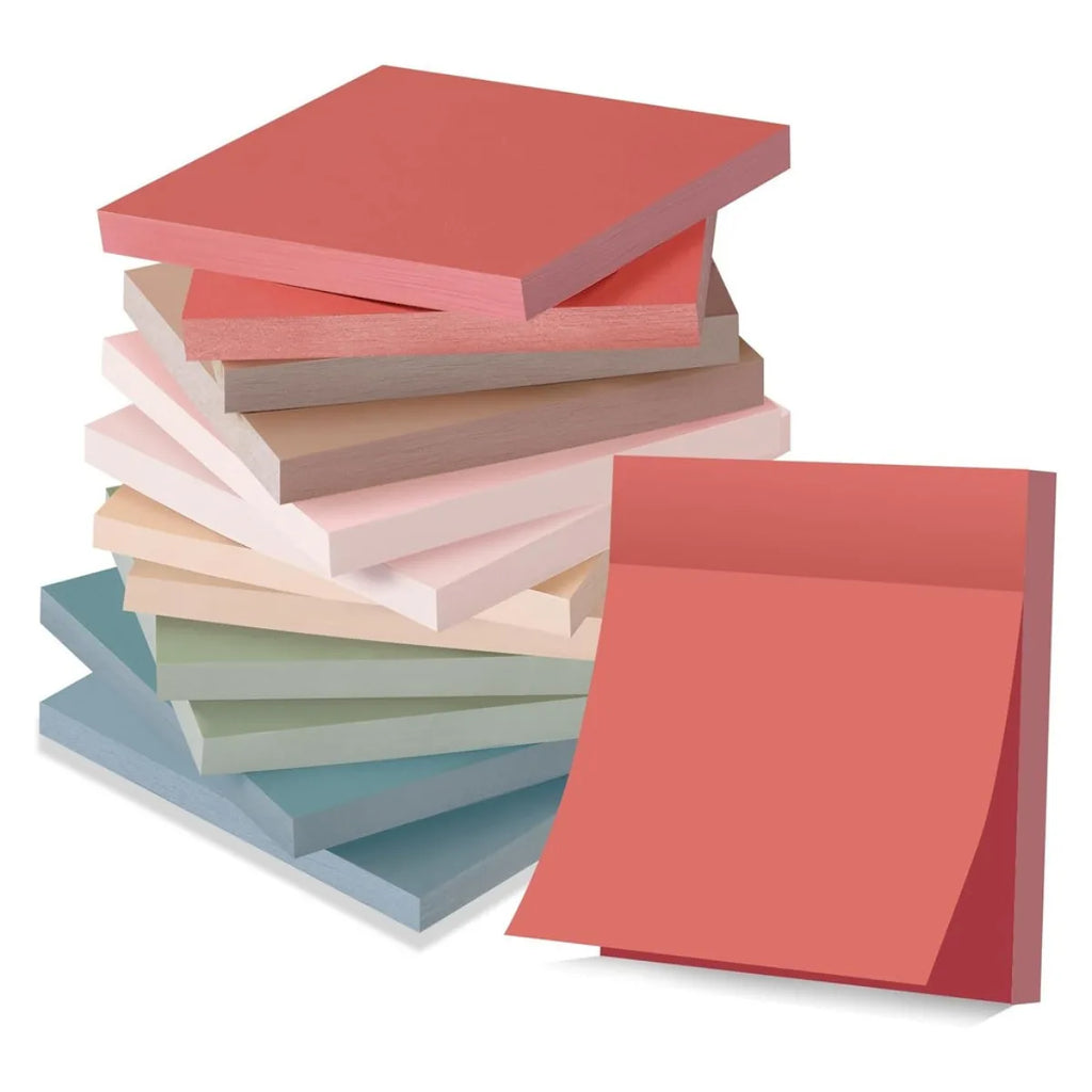 Retro - Color Sticky Notes Set | 6 Packs, 300 Sheets | 3×3 Inch Self - Adhesive Memo Pads Paper Product Deco Stationery