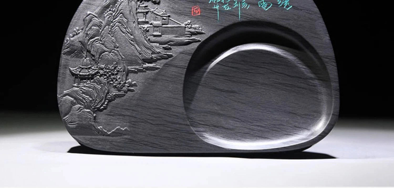 Exquisite Traditional Portable Lightweight Calligraphy Inkstones Huizhou Ink Slabs Perfect for Brush Writing Students Inkstone