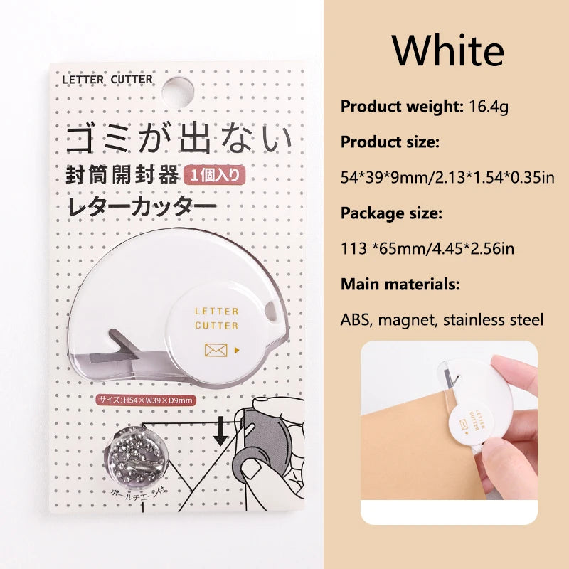 Portable Mini Letter Opener Paper Cutter, Attach to Refrigerators or Iron Surfaces to Prevent Loss