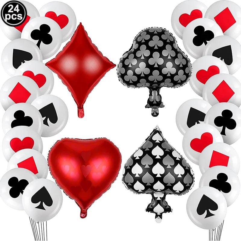 Casino Party Supplies for Men/Adults Poker Paper Plates Cups Napkins Straws for Poker Night Las Vegas Party Decorations
