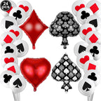 Casino Party Supplies for Men/Adults Poker Paper Plates Cups Napkins Straws for Poker Night Las Vegas Party Decorations