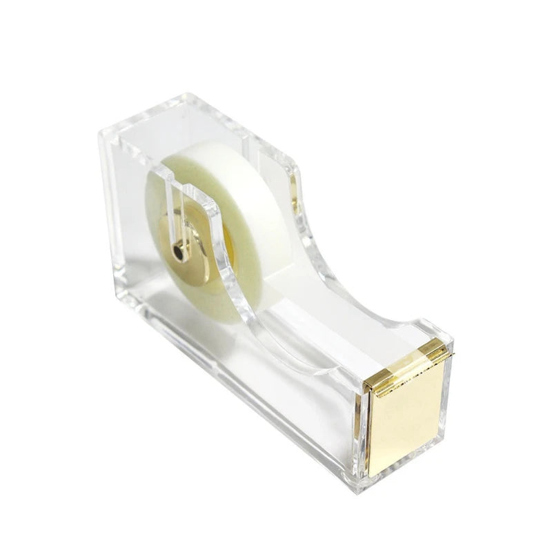 Mingqiang Cross-border Transparent Acrylic Tape Base Tape Cutting Machine Desktop Office Supplies Gift Set
