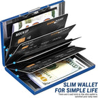 Anti-Scan RFID Blocking Card Holder - Aluminum Metal Wallet for 6 ID/Bank Cards Business Credit Card Case with Secure Protection