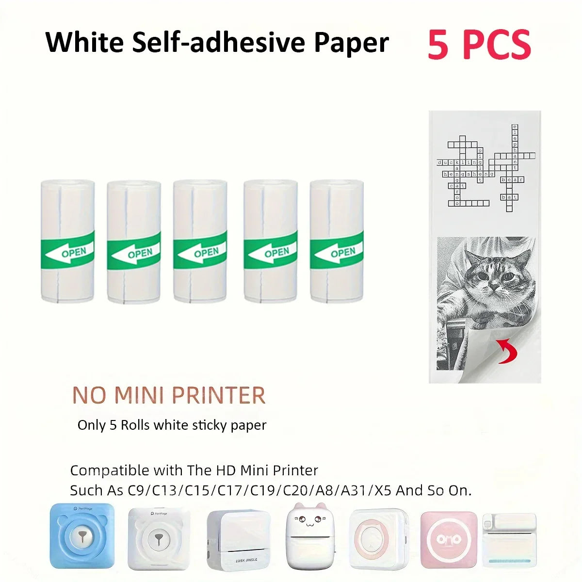 Mini Printer for IPhone and Android, Wireless Mini Photo Printer Label Printer, Portable BT Mini Thermal Printer Print Labels