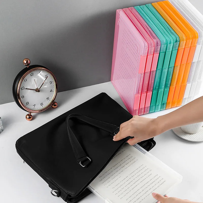 Simple Desktop A4 Document Box, Transparent Plastic A4 Paper & Bill Organizer