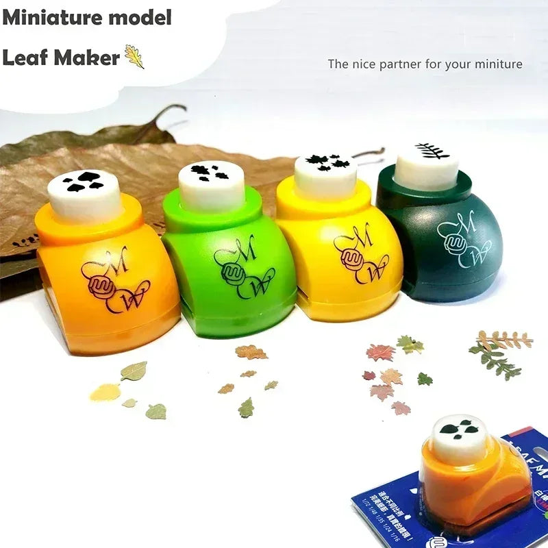 4 in 1 Model Scene Leaves Punch Leaf Model Puncher Sand Table Accessories Scenario Models Mini Hole Puncher Scrapbooking Tools