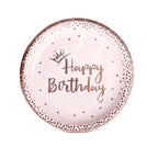 New Rose Gold Birthday Party Paper Tableware Disposable Set,Come with Dining Plate,Napkin Cup and Straw Party Supplies Tableware