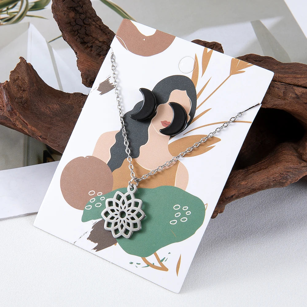 25pcs Earrings Necklace Packing Cards 6x8cm Jewelry Display Holders For DIY Ear Studs Necklace Chain Retail Price Tag Hang Label