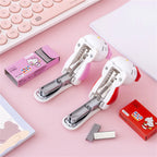 Genuine Sanrio Hello Kitty Stapler Set with Staples Bookbinding Machine Creative Stationery Gift for Women School Office