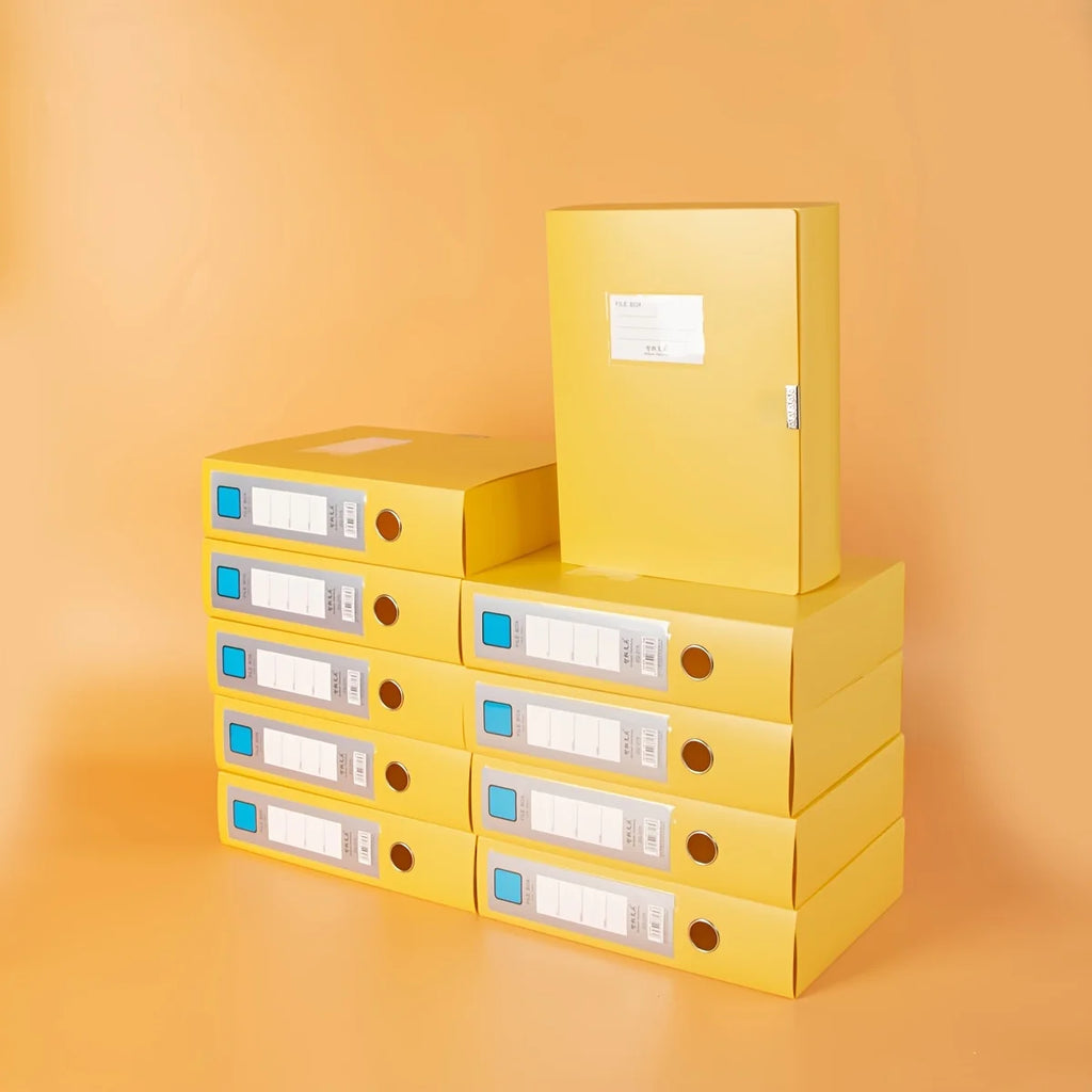 10pcs A4 Colorful File Boxes - Durable Thick Plastic Document Organizers for Contracts, Accounting Receipts & Office Supplies