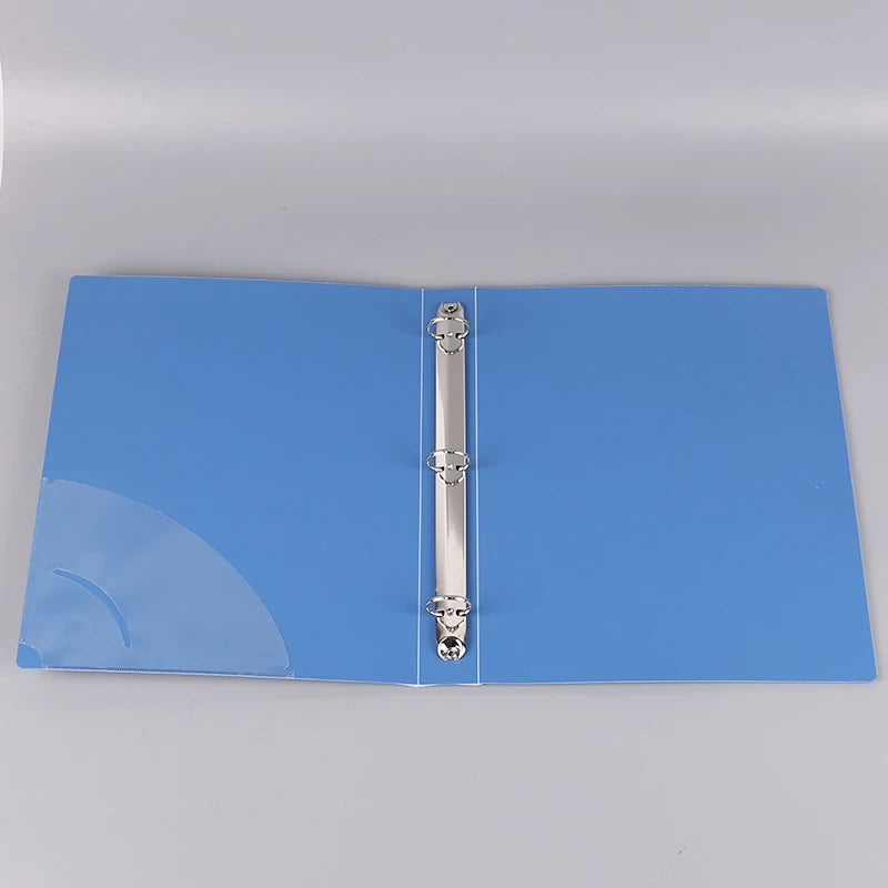 〔R〕A4 3-Ring Binder Folders - Clear & Blue Document Organizers for Office/Study