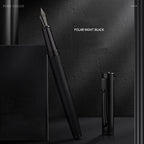 HERO Black Forest Metal Fountain Pen Titanium Black Extra Fine Nib 0.38/0.5mm Students Practice Calligraphy Writing Gift Pen