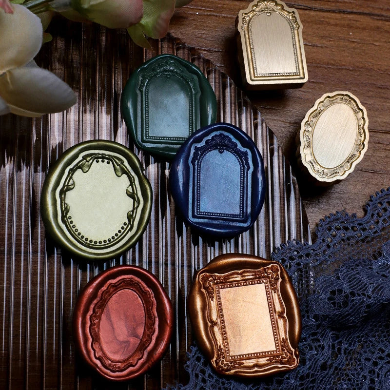 Fire Paint Seal Wax Stamp Heads Photo Frame Series Sealing Wax Stamp Head For DIY Scrapbooking Envelope Wedding Party Invitation