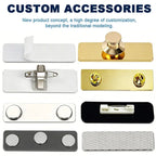 Blank Metal Name Tag Custom Logo Laser Engraved Blank Metal Badge Employee Nameplate For Uniform Staff Identification