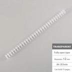 10Pcs A4/B5 Soft Plastic Loop Wire Binding Rings for Loose-Leaf Notebooks Spiral Coil Binding Strips Fastener Rings