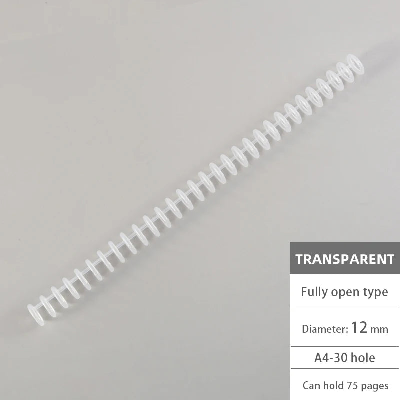 10Pcs A4/B5 Soft Plastic Loop Wire Binding Rings for Loose-Leaf Notebooks Spiral Coil Binding Strips Fastener Rings