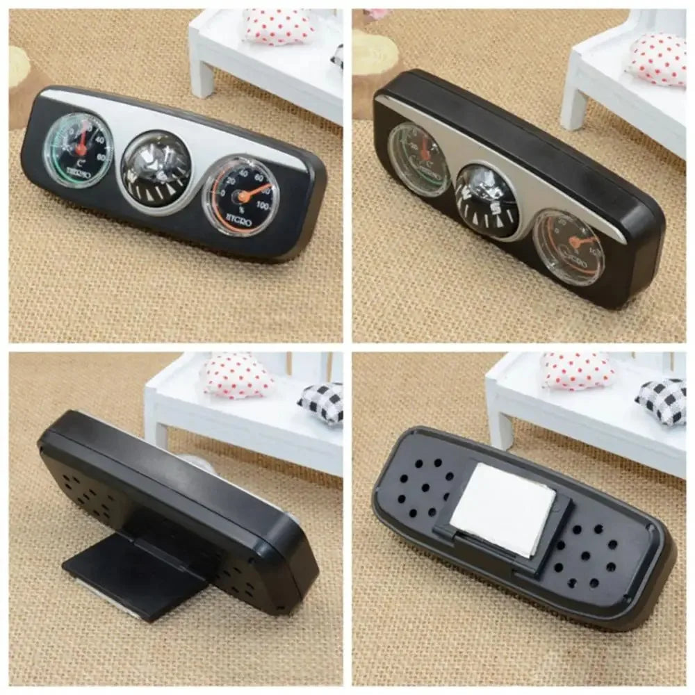 3-in-1 Multifunctional Vehicle Compass, High Precision, with Thermometer ABS Adhesive Navigation Ball for Ships, Vehicle Tools