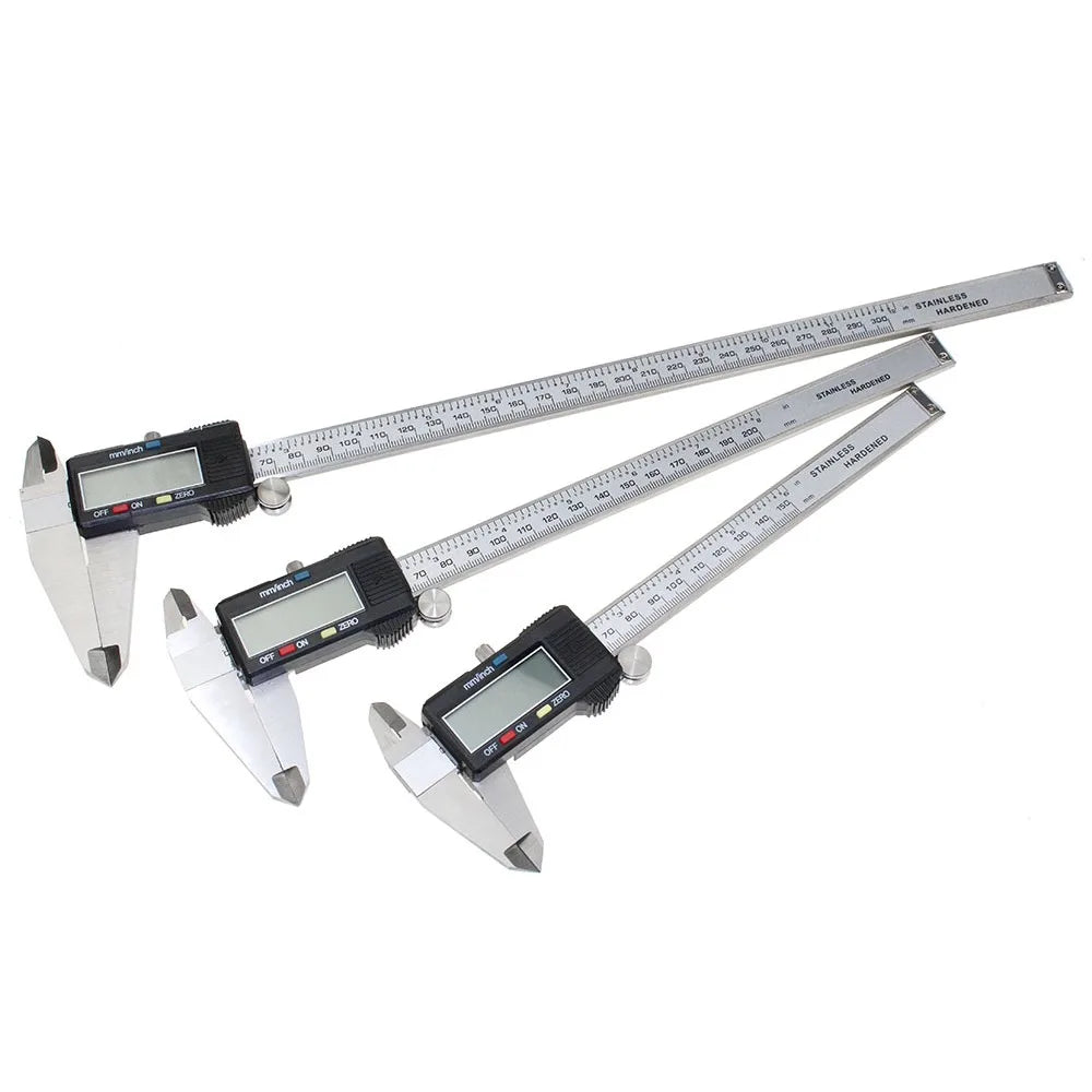 0-150/200/300mm 6' 8' 12' Stainless Steel Electronic Digital Caliper Trammel Precision Metric Measurement Tool With LCD Screen