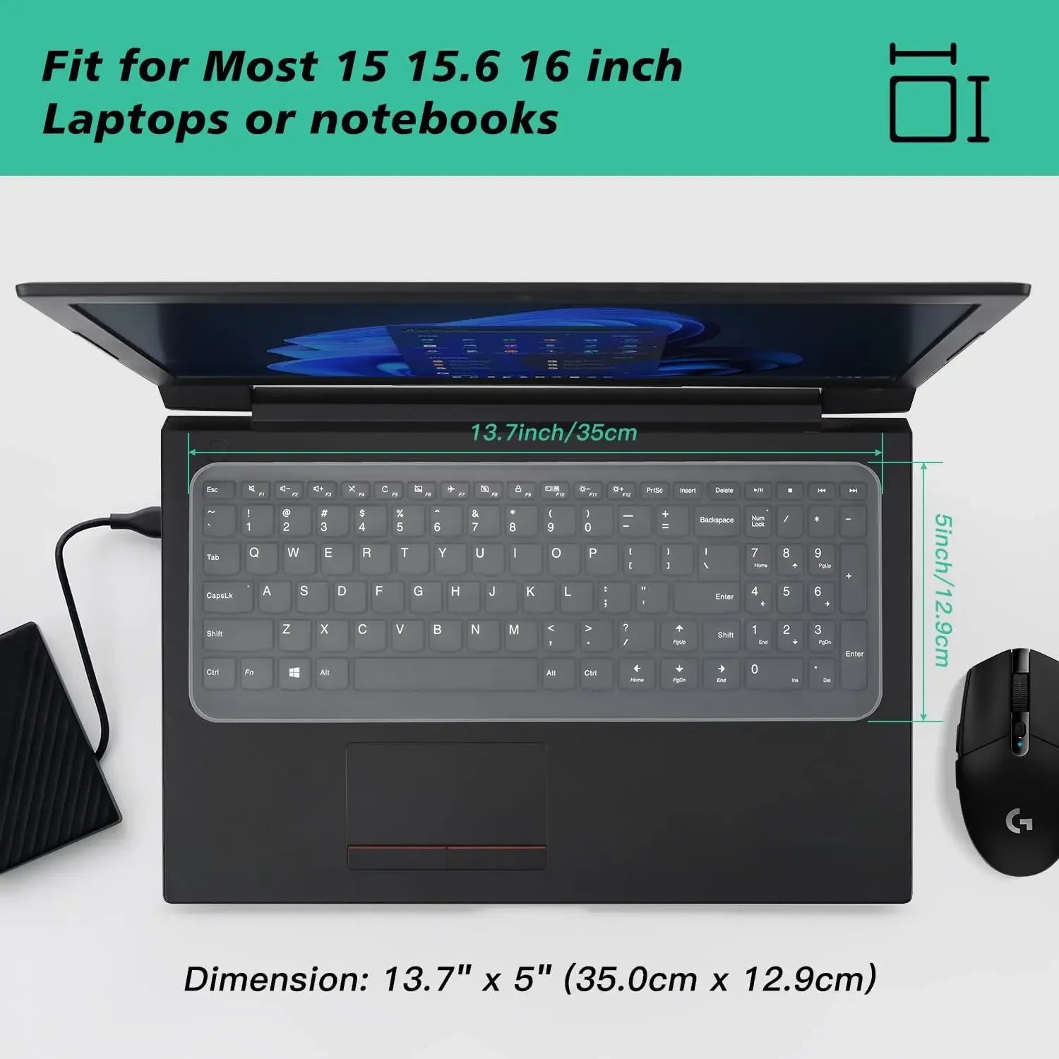 Universal Keyboard Cover Protector Skin for 13" 15.6" inch Laptop Ultra Thin MacBook HP Dell Lenono ASUS Waterproof Dustproof