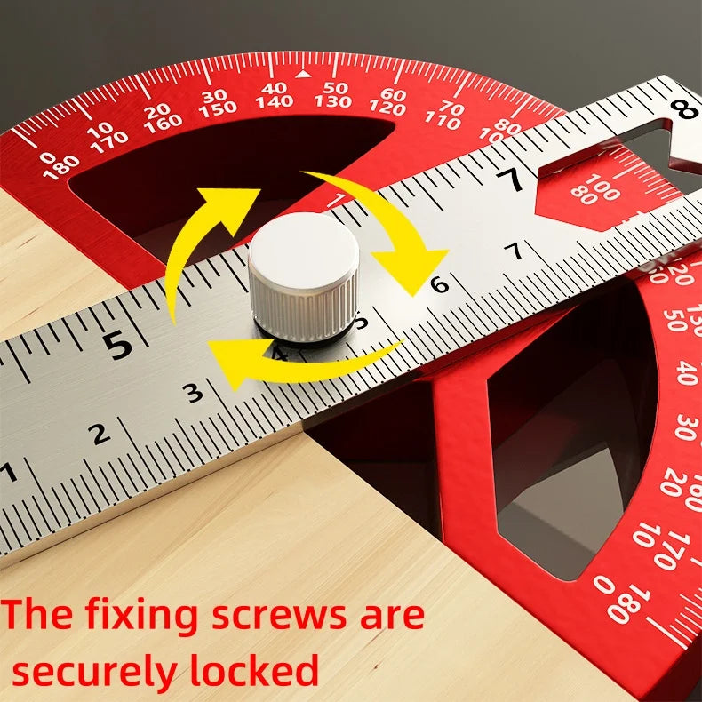 8/12Inch 180° Protractor Aluminum Alloy / Plastic Angle Finder Angle Ruler Woodworking Tools Measuring Ruler Meter Goniometer