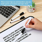 10pcs Erasable Whiteboard Markers with Built-in Eraser - Non-Toxic, Medium Tip for Office & School Supplies