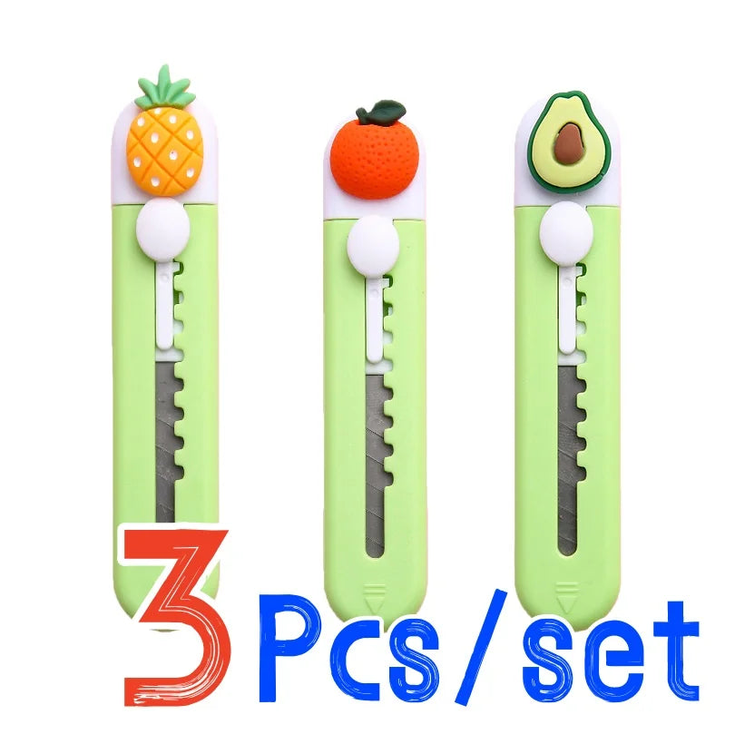 3/5Pcs Cartoon Cat Cat Claw Clouds Mini Letter Opener Plastic Utility Knife Stationery for School Office Home