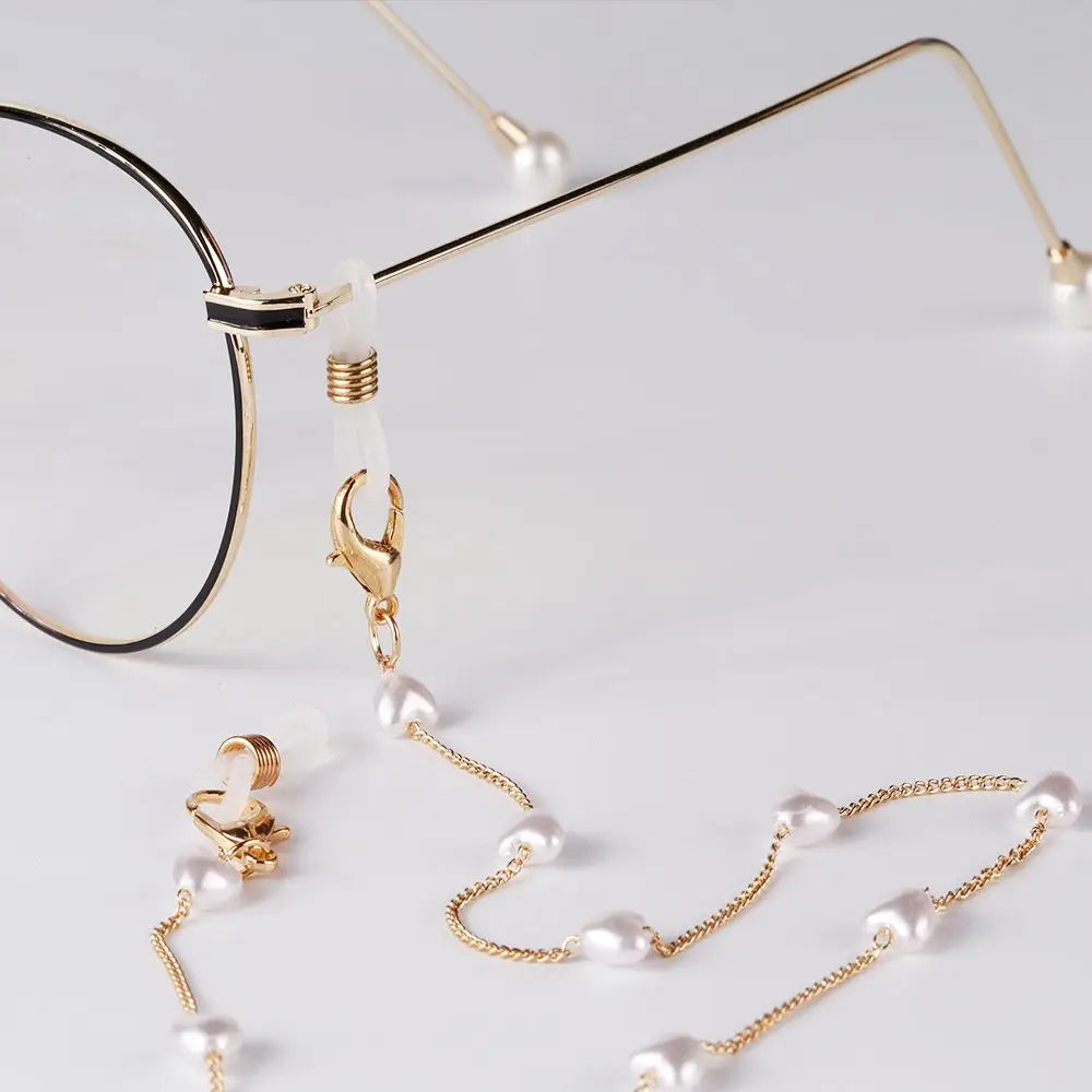 Fashion Pearl Sunglasses Chain Wearing Neck Holding Beaded Lanyard Cord Masks Sunglass Reading Glasses Chain Eyewear Accessories