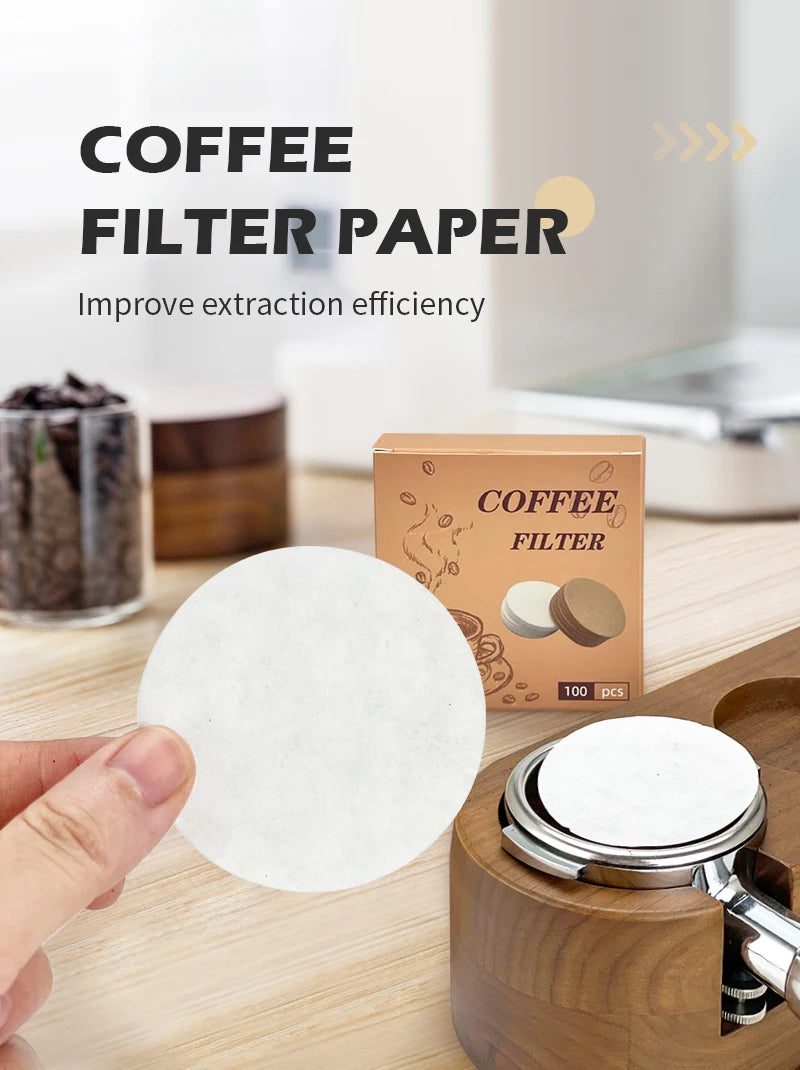Coffee Filter Paper 51mm 53mm 58mm Round Disposable Secondary Water Filter Papers Espresso Portafilter Accessories Barista Tools