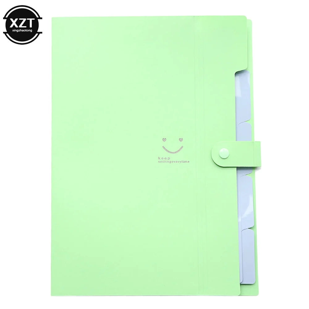 A4 Organ Folder 5 Layers Macaron Colors File Manager Storage Simple Folder for Student School and Office Stationery Supplies