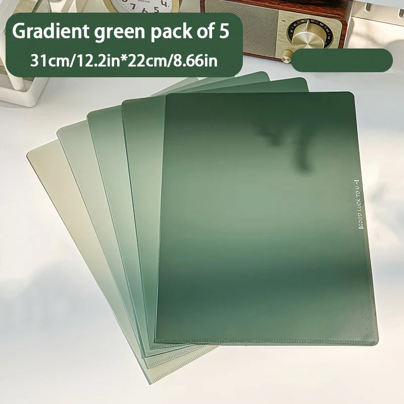 5pcs Gradient L-Shaped Folders - Large Capacity for Easy Organization of Documents and Exams - Office Supplies And Accessories