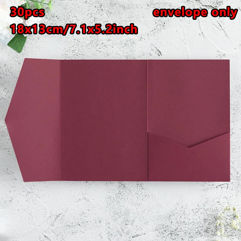 30pcs 18x13cm Green Envelopes for Wedding Invitation Small Business High-grade 250g Paper Stationery Supplies Storage Bag