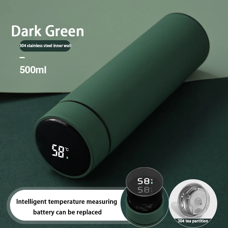 Smart Digital Water Bottle Keeps Cold And Heat Thermal Bottle Stainless Steel Thermos For Baby Children Kids Terms