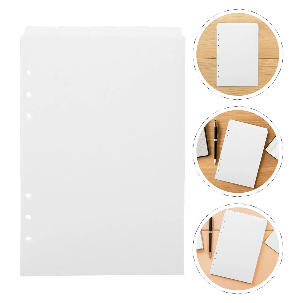 25Pcs A5 Binder Dividers Removable PP Index Tabs Portable Organizer for Office School Home File Document Management Binder