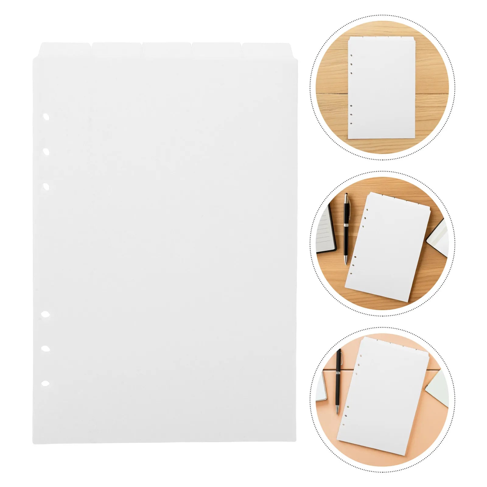 25Pcs A5 Binder Dividers Removable PP Index Tabs Portable Organizer for Office School Home File Document Management Binder