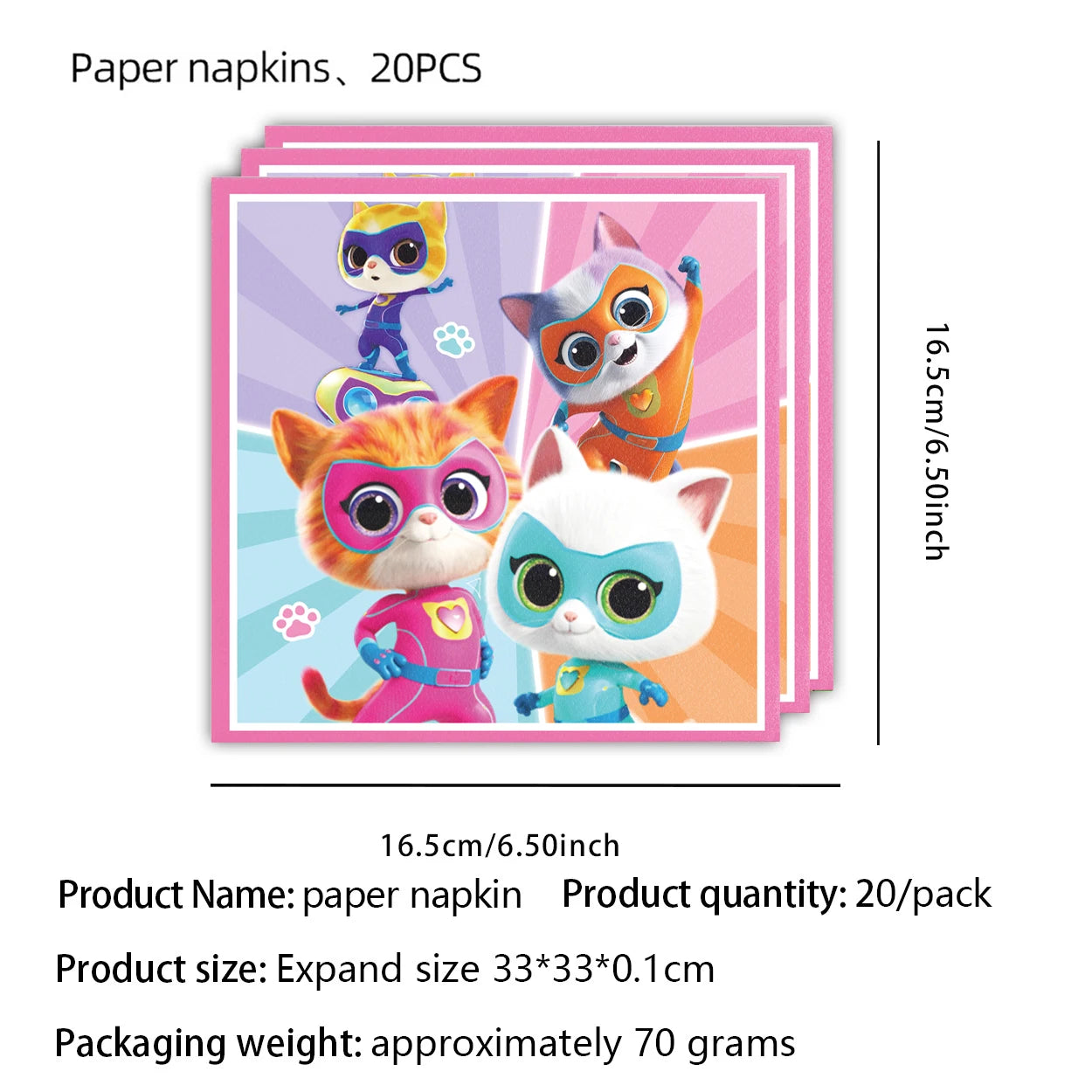 Superkitties Happy Birthday Party Decor Paw Meow Cat Super Kitties Tableware Tablecloth Plate Cup Gift Set Kid Party Supplie Toy
