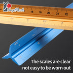 Space Ball 30cm Triangular Scale Ruler Metal Straight Ruler Metric Architect Engineer Accurate Drafting Measure Tool
