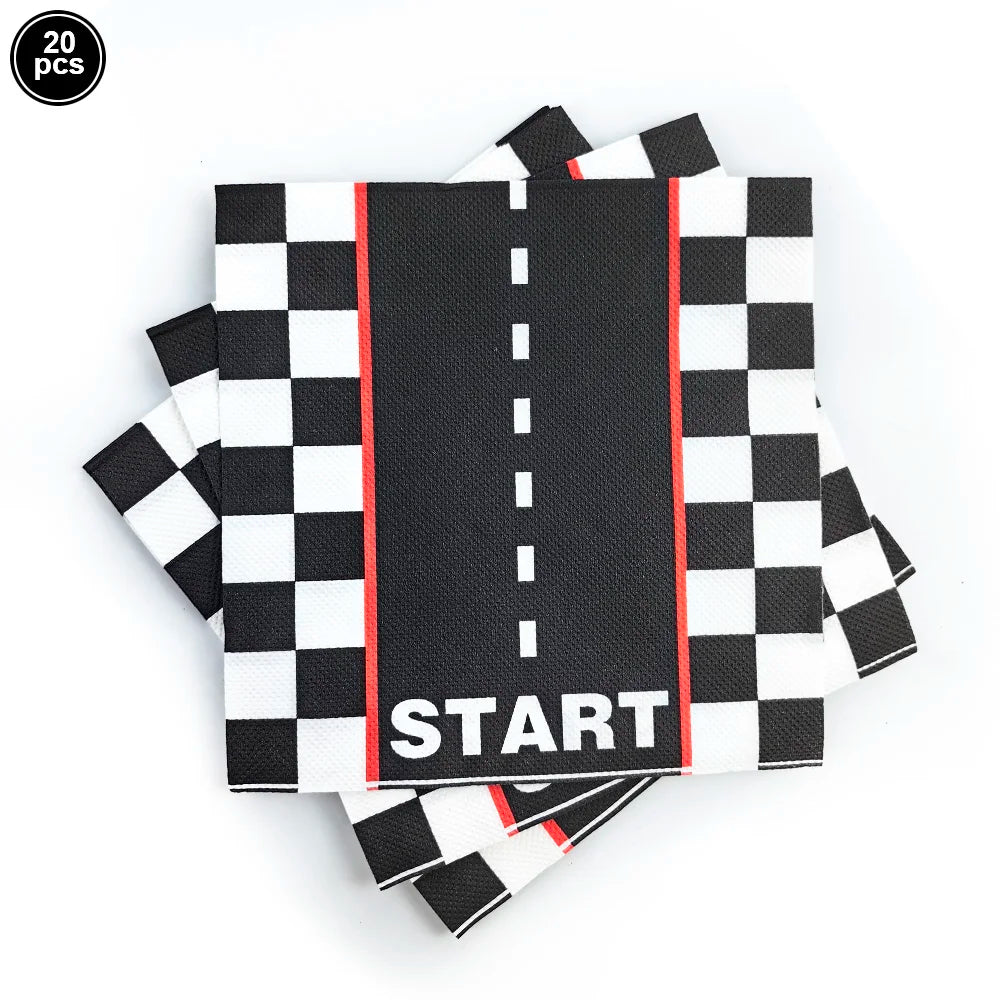 Race Car Party Plates Cup Napkins Race Track Party Supplies Racing Sports Themed Tableware for Kids Boys Birthday Home Decors