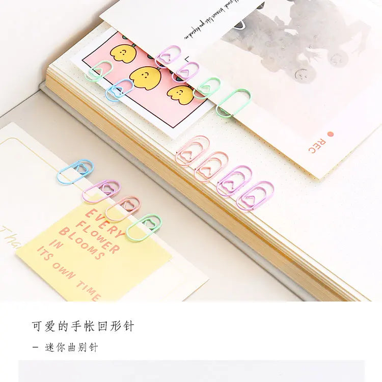 TUTU 50pcs /bag mini heart gold rose gold Color Clip Bookmark binder clip Office Accessories paper Clips Patchwork Clip H0481