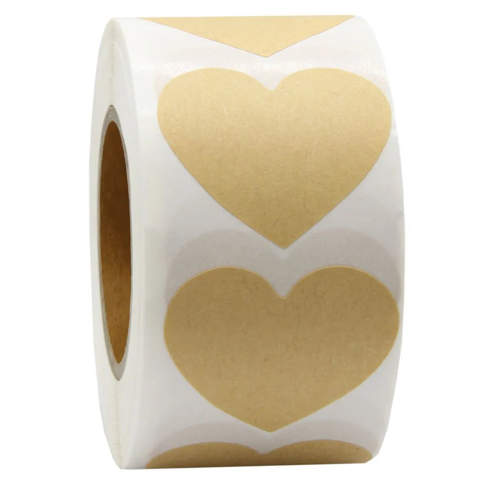 500pcs Paper Self Adhesive Blank Price Tags Heart Seal Stickers Labels Necklace Display Diy Bracelet Supplies Jewelry Packaging