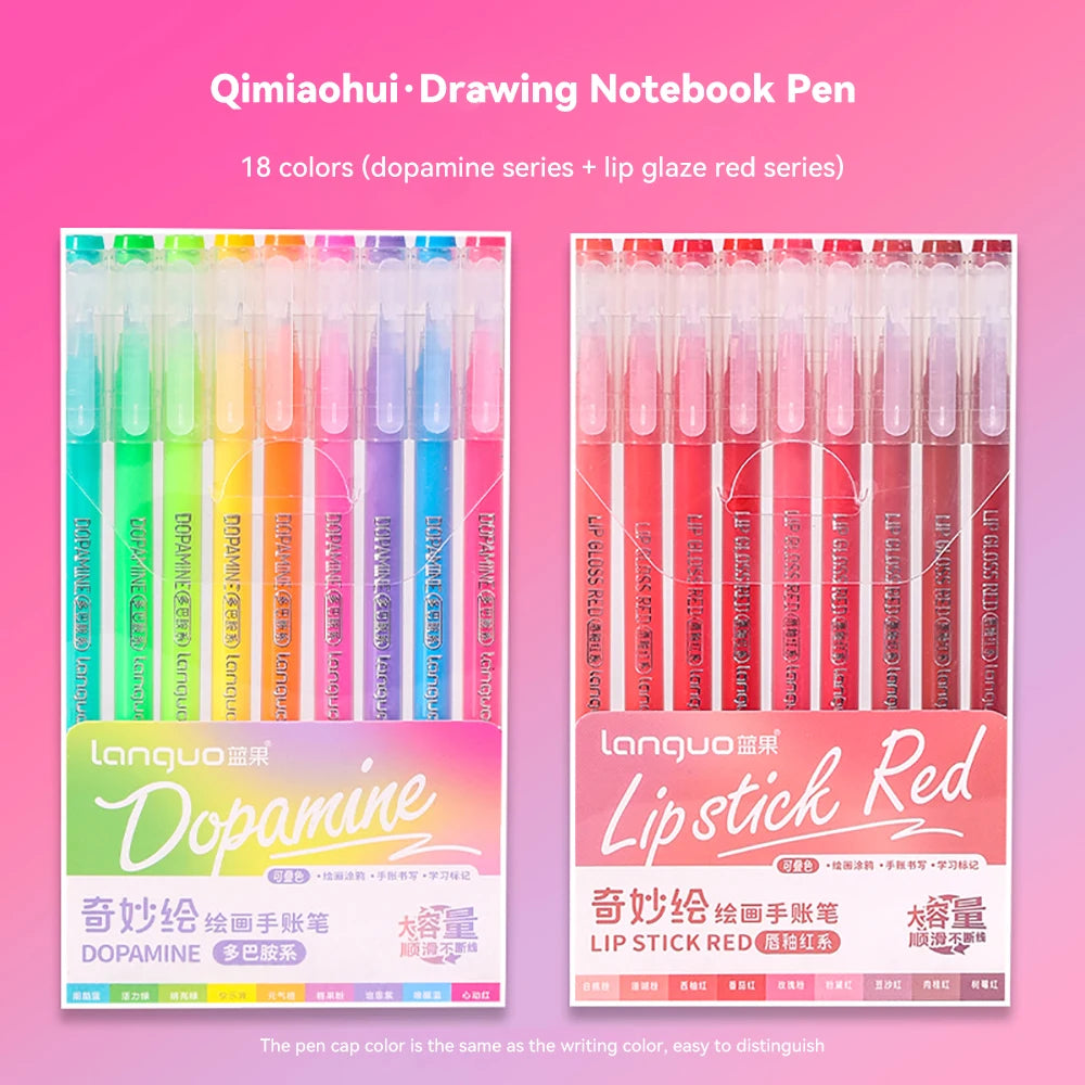 105Color Hand Account Gel Pen Languo Morandi Retro Pen Large-Capacity Color Handbook Pen For Student Painting Graffiti Writting