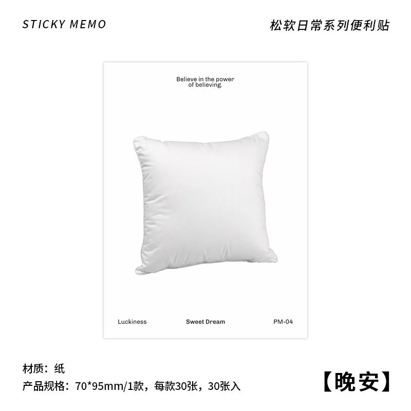 30sheets Fluffy Daily Series Notes Simple Ins Style Check-in Planner Student Notes Message Paper