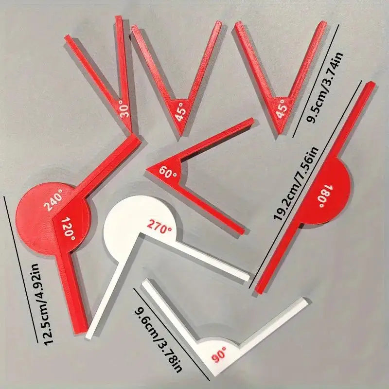 New 2/5Pcs Multifunctional Geometric Angle Teaching Auxiliary Props Portable Geometric Angle Ruler Measuring Tools