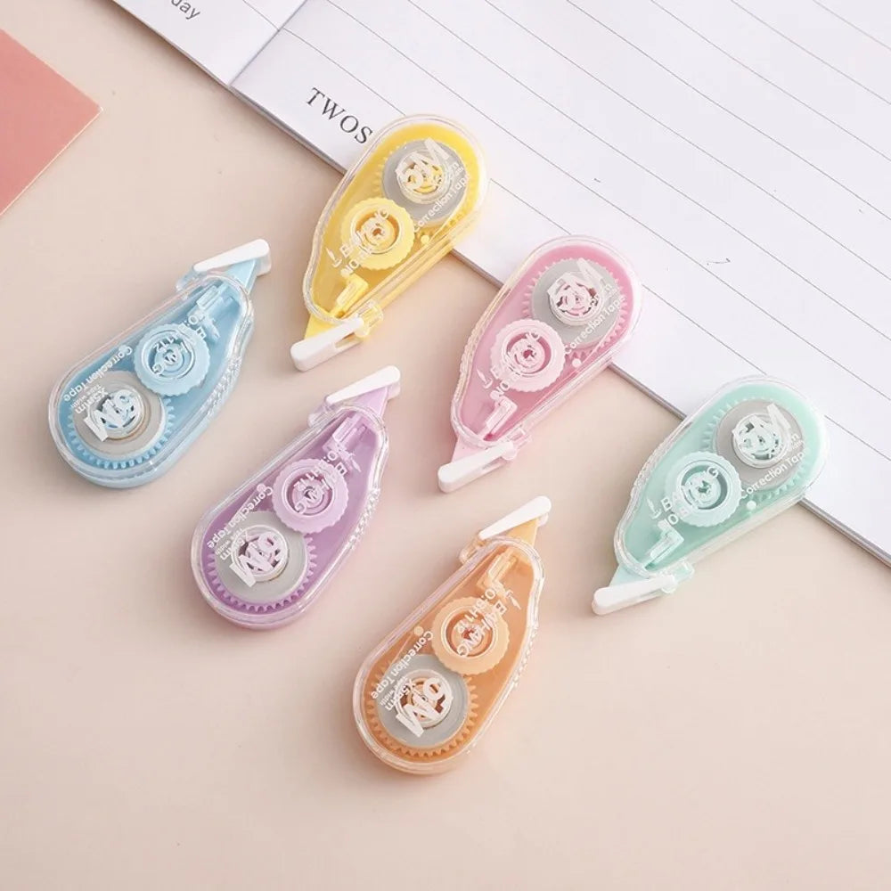 6Pcs/set Bagged Macaron Correction Tape Kawaii Colorful Correction Band 5m*6mm Students Correction Stationery Office Supplies