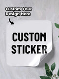 1/60/120/240 Custom Square PVC Stickers Waterproof Personalized for Party, Label, Packaging