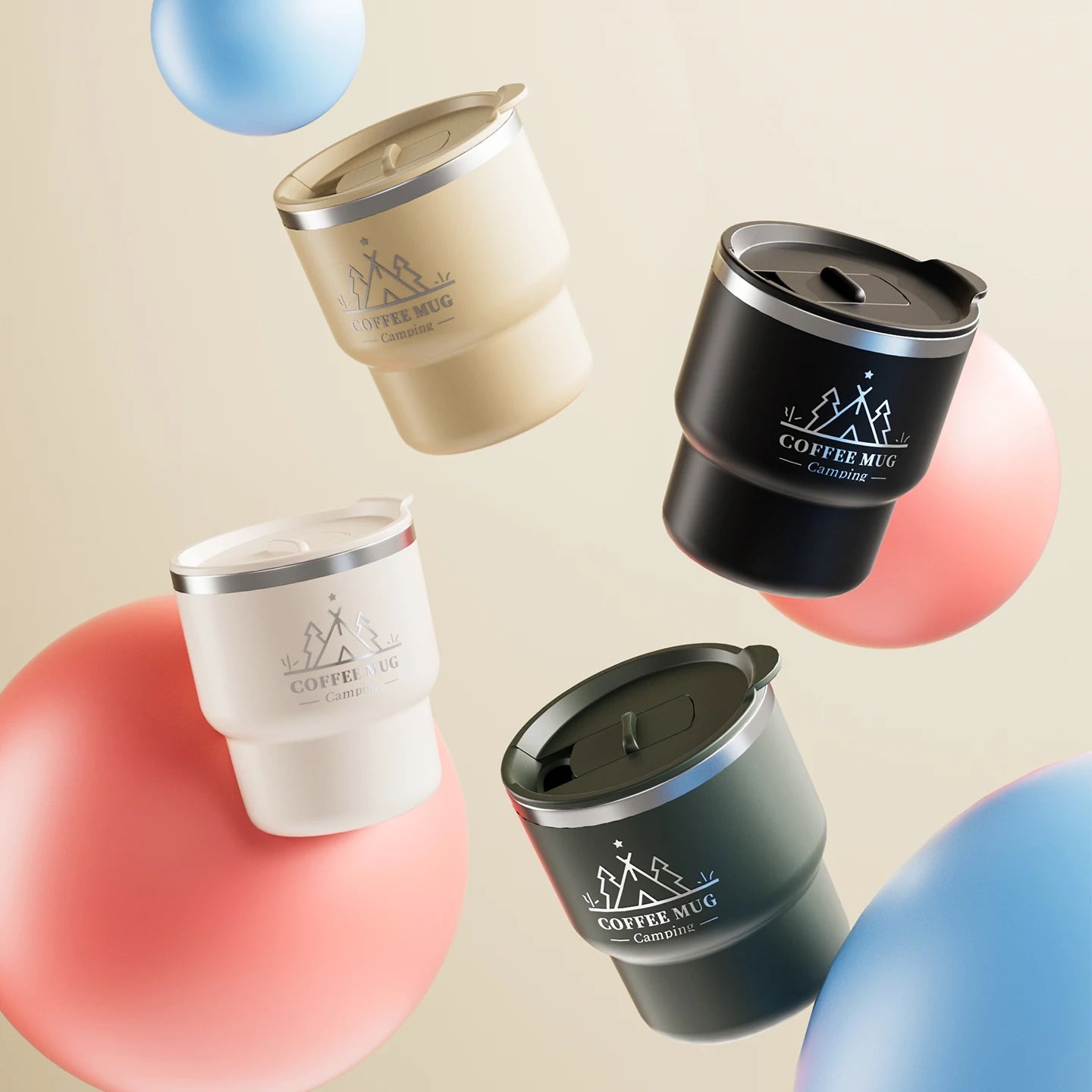 400ML Thermal Cup 304 Stainless Steel Double Layer Insulated Water Cup Office Milk Coffee Mug Student Portable Sealed Tumbler