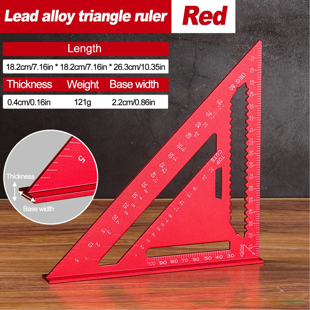 Woodworking Aluminum Alloy Triangle Gauges Measuring Gauging Tools High Precision Marker Angle Ruler Metric and Imperial