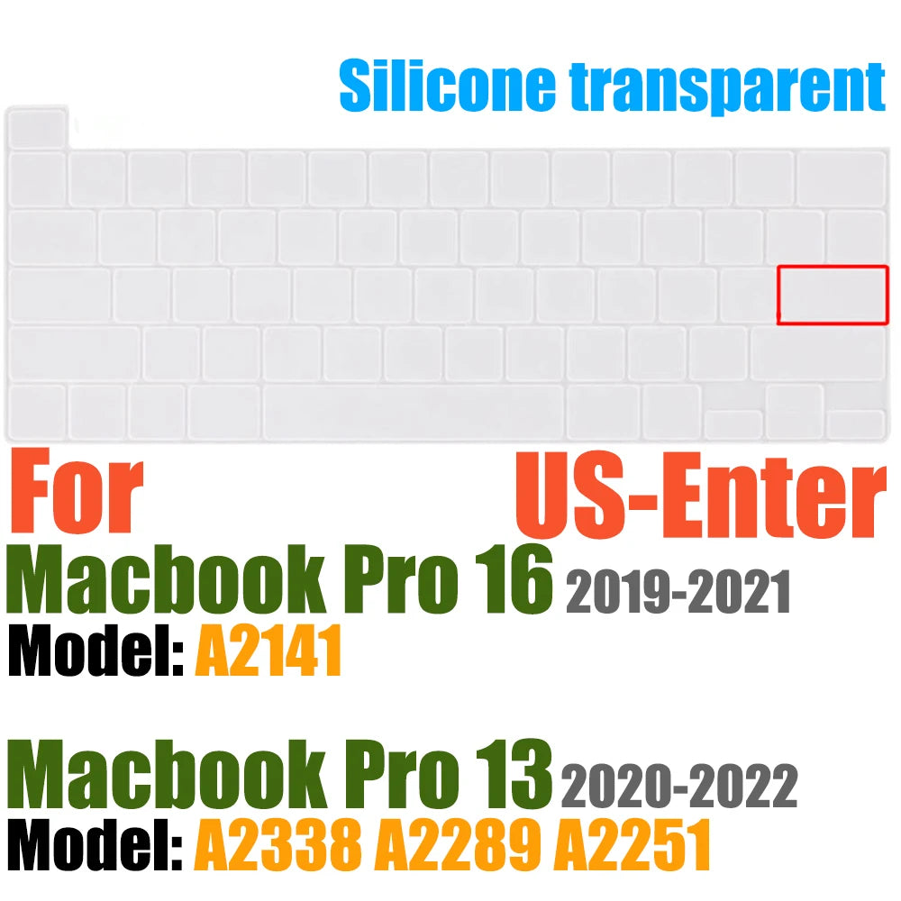 Compatible with MacBook Pro 13 Keyboard Cover A2289/A2338/A2251&MacBook Pro 16 Keyboard Cover A2141 Thin Protector for Touch Bar