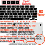 Multi-Language Keyboard Protector Compatible with for MacBook Air/Pro M5-M4 A2779,A3434,A3241 | Arabic, FR, RU, ES, IT Layouts