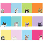 12/24pcs Cute Animals Sticky Notes Set, Refrigerator Memo Pads,Self-Stick Dog Cat Notes Pads for Home Office Gifts Supplies